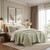 Botanical Palm Leaves 3 Piece Sage Green Quilted Set 