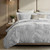 Silvered Grey Palm Leaves 3-Piece Duvet Set