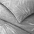 Silvered Grey Palm Leaves King Size 3-Piece Duvet Set close up view 3