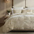 Golden Tan Palm Leaves Queen Size 3-Piece Duvet Set