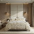 Golden Tan Palm Leaves King Size 3-Piece Duvet Set full room