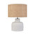 Rockport White Lamp with Woven Cane Shade light off