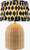 Kenzie II Woven Rattan Lamp with Navy Polka Dot Shade light on