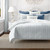 Pacific Stripe Navy Blue 3-Piece Designer Duvet Set 