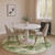 Belmar Coast Aloe Green Palms Plush Area Rug round size in dining room