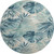Belmar Coast Teal Palms Plush Area Rug runner round