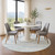 Sky Blue Coastal Currents Design Plush Area Rug round in dining room example