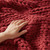 Red Chunky Handmade Double Knit Throw close up details