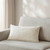 Lili Starfish Ivory Embroidered Lumbar Pillow Cover on sofa