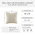 Cammie Coral Motif Ivory Embroidered Square Pillow Cover - insert size chart