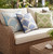 Navy Blue Dune Grass Foliage Motif 18 x 18 Outdoor Pillow more colors
