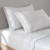 Siesta Blue Scalloped King Size Sheet Set close up edge