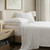 Siesta Blue Scalloped King Size Sheet Set room view 2