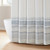 Sea Blue Mist Cotton Shower Curtain bottom