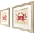 Brilliant Red Shore Crab Framed Art Set angle view