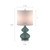 Waterfront Teal Glass Table Lamp Set size