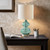 Waterfront Teal Glass Table Lamp Set  office view