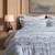 Malibu Ocean Waves Jacquard King Size 3-Piece Duvet Set close up pattern