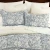 Genoa Vintage Blue Luxury 3-Piece Queen Size Comforter Set