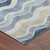 Blue Ocean Drift Wave Striped Rug corner