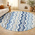 Blue Ocean Drift Wave Striped Rug round rug