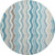Turquoise Ocean Drift Wave Striped Rug round