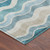 Turquoise Ocean Drift Wave Striped Rug corner
