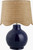 Catalina Isle Navy Blue Lamp with Rattan Scalloped Shade 
