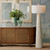 Turbinella White Natural Shell Encrusted Floor Lamp with green sea glass vases