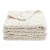 Cream Chess Knit Throw Blanket
