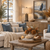 Cream Chess Knit Throw Blanket room example