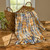 Indigo and Amber Chunky Knit Throw