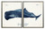 Diptych Vintage Navy Blue Sperm Whale Framed Art with Driftwood Frame
