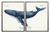 Diptych Vintage Navy Blue Humpback Whale Framed Art