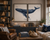 Diptych Vintage Navy Blue Humpback Whale Framed Art in room