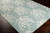 Ocean Blue Coral Design Wool Rug on floor