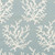Ocean Blue Coral Design Wool Rug close up