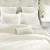 Vintage White Velvet Queen Size 3-Piece Quilt Set on bed
