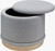 Kyley Light Blue Round Storage Ottoman top off 2