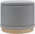 Kyley Light Blue Round Storage Ottoman side view