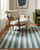 Seaglass Cabana Stripes Woven Area Rug lifestyle indoor