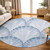 Blue Cove Fan Shell Plush Area Rug round in room