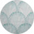 Teal Cove Fan Shell Plush Area Rug round