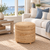 Natural Tropics Woven Jute Ottoman in room example