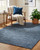 Azure Shores Dark Blue Woven Area Rug room example image