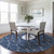 Point Lobos Navy and White Area Rug round dining room