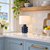 Navy Blue Glossy Seltzer Accent Lamp in butler's pantry