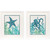 Lively Turquoise Sea Life Framed Art Images - Set of 2