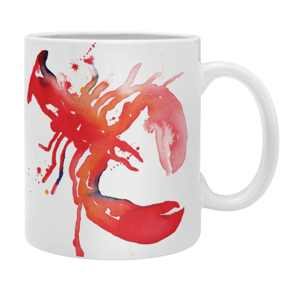 Lobster Watercolor Art Coffee Mugs -Set of 4