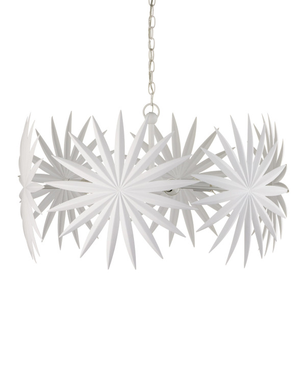 Bismarkia Palm Fronds Small White Chandelier